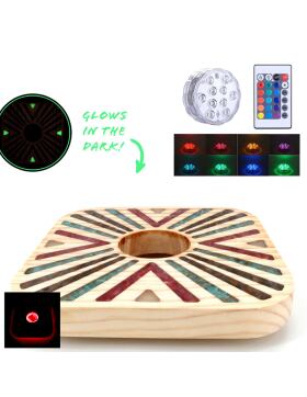 Cyborg Hookah - Wood Plate + 7CM LED Light with Remote...