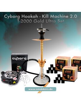 Cyborg Hookah - Shisha Ultra Set Kill Machine 2.0 T-2000 Gold