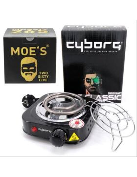 Cyborg Hookah - Kohleanz&uuml;nder Hot Classic inklusive Kohlegitter - 500w + 1,15KG Moes Kohle Set