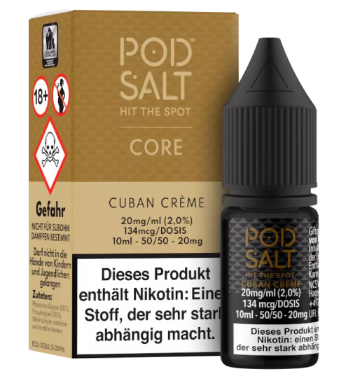 Pod Salt Nikotinsalz Liquid 10ml 20mg - Core Cuban Creme