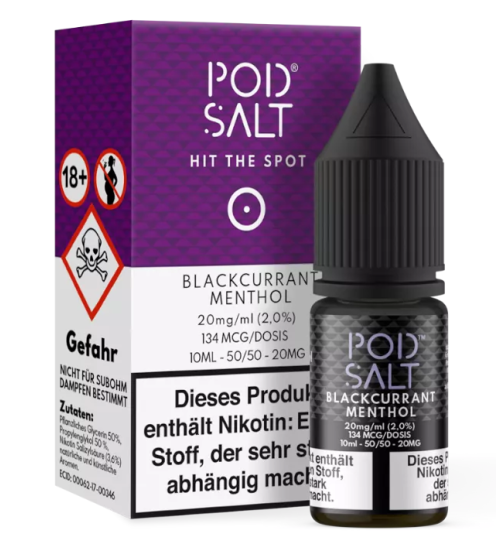 Pod Salt Nikotinsalz Liquid 10ml 20mg - Blackcurrant Menthol
