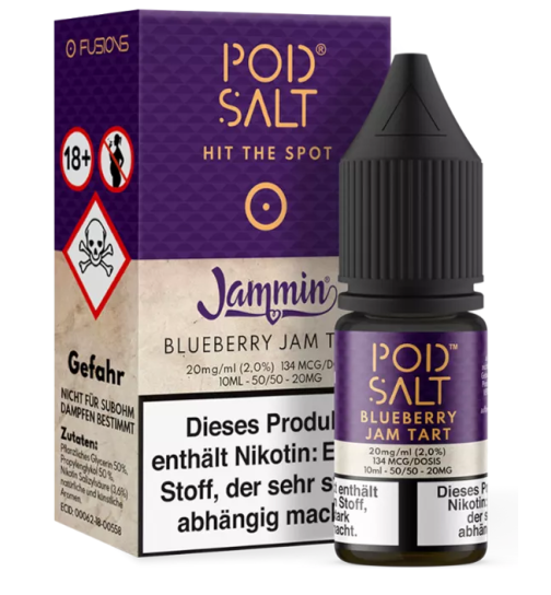 Pod Salt Nikotinsalz Liquid 10ml 20mg - Fusion Blueberry Jam Tart