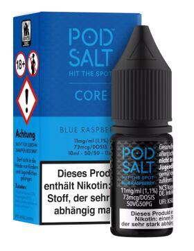 Pod Salt Nikotinsalz Liquid 10ml - Core Blue Raspberry 11mg