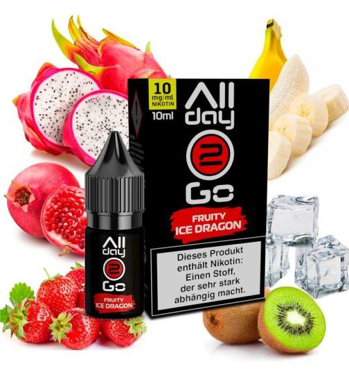 Allday2Go Hybrid Nikotinsalz Liquid 10ml - 10mg - Fruity Ice Dragon