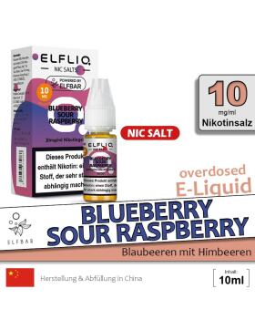 Elfliq Nikotinsalz Liquid 10ml - 10mg - Blueberry Sour...