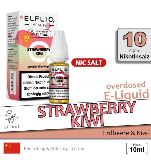 Elfliq Nikotinsalz Liquid 10ml - 10mg - Strawberry Kiwi