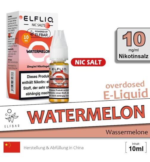 Elfliq Nikotinsalz Liquid 10ml - 10mg - Watermelon