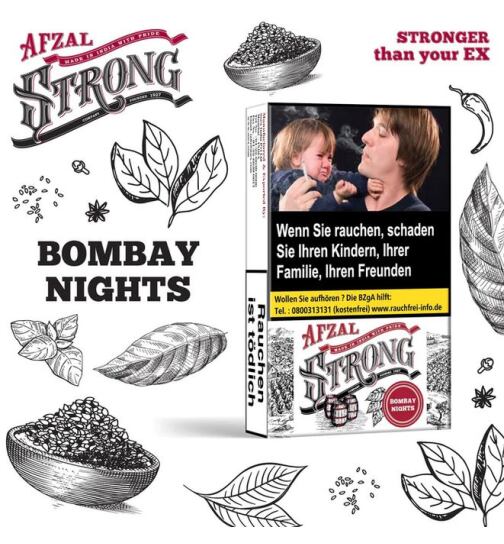 Afzal Strong Regular Tobacco 20g - Bombay Nights