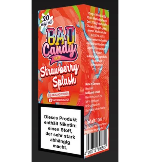 Bad Candy Nikotinsalz Liquid 10ml - 20mg - Strawberry Splash