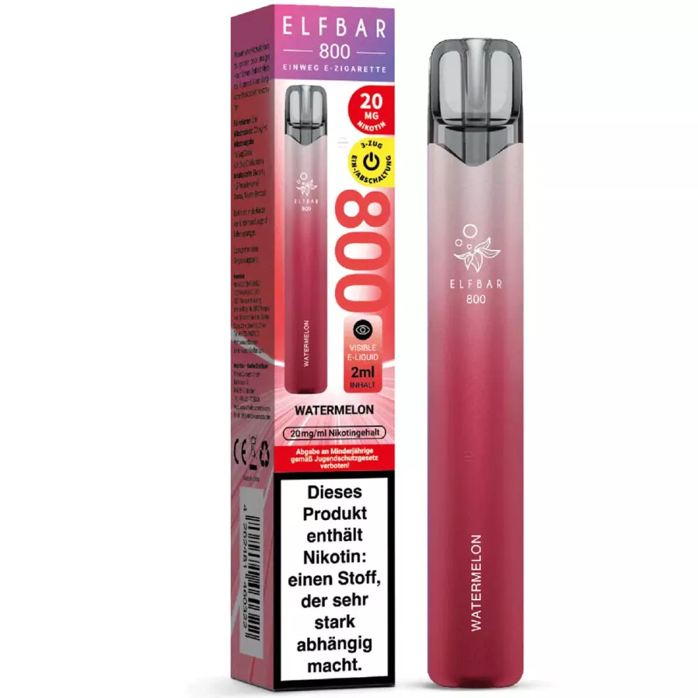 Elfbar 800 Zge Einweg Vape - Watermelon, 10,00