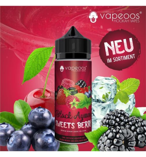 VAPEOOS&copy; Liquid 50ml 0mg Nikotin - Black Aymen Sweets Berry Mist