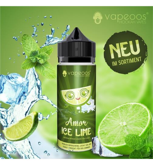 VAPEOOS&copy; Liquid 100ml 0mg Nikotin - Amor Ice Lime