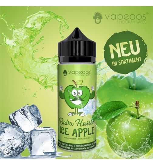 VAPEOOS&copy; Liquid 100ml 0mg Nikotin - Baba Hassan Ice Apple