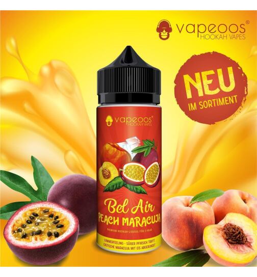 VAPEOOS&copy; Liquid 100ml 0mg Nikotin - Bel Air Peach Maracuja
