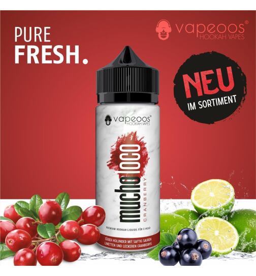 VAPEOOS&copy; Liquid 100ml 0mg Nikotin - Mucho Loco Cranberry