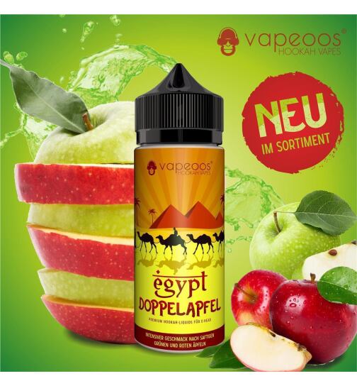 VAPEOOS&copy; Liquid 0mg Nikotin - Egypt Doppel Apfel